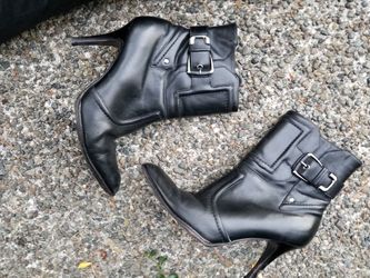 Black leather Cole Haan booties