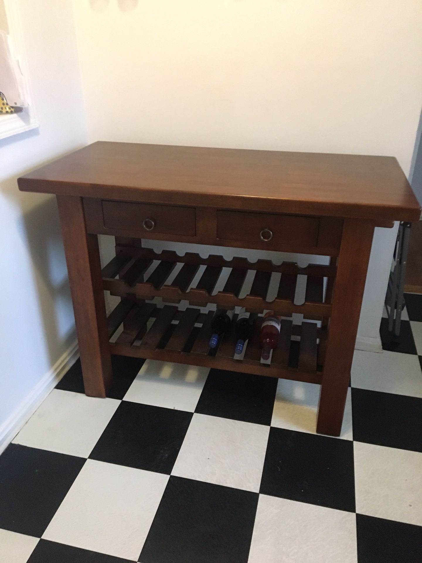 Crate & Barrel wine rack / kitchen island