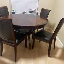 Dining Table With 4 Chairs - 48”