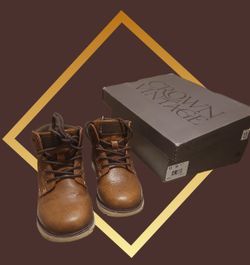 Kids Crown Vintage Austin Cognac Boots Size 13