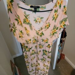 Peach Floral Dress