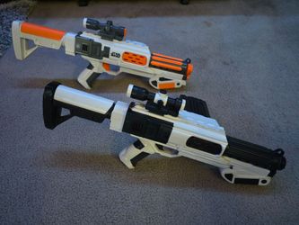 2x Nerf Star Wars Rogue One Blasters – Custom Black/White Paint & Original Factory Edition