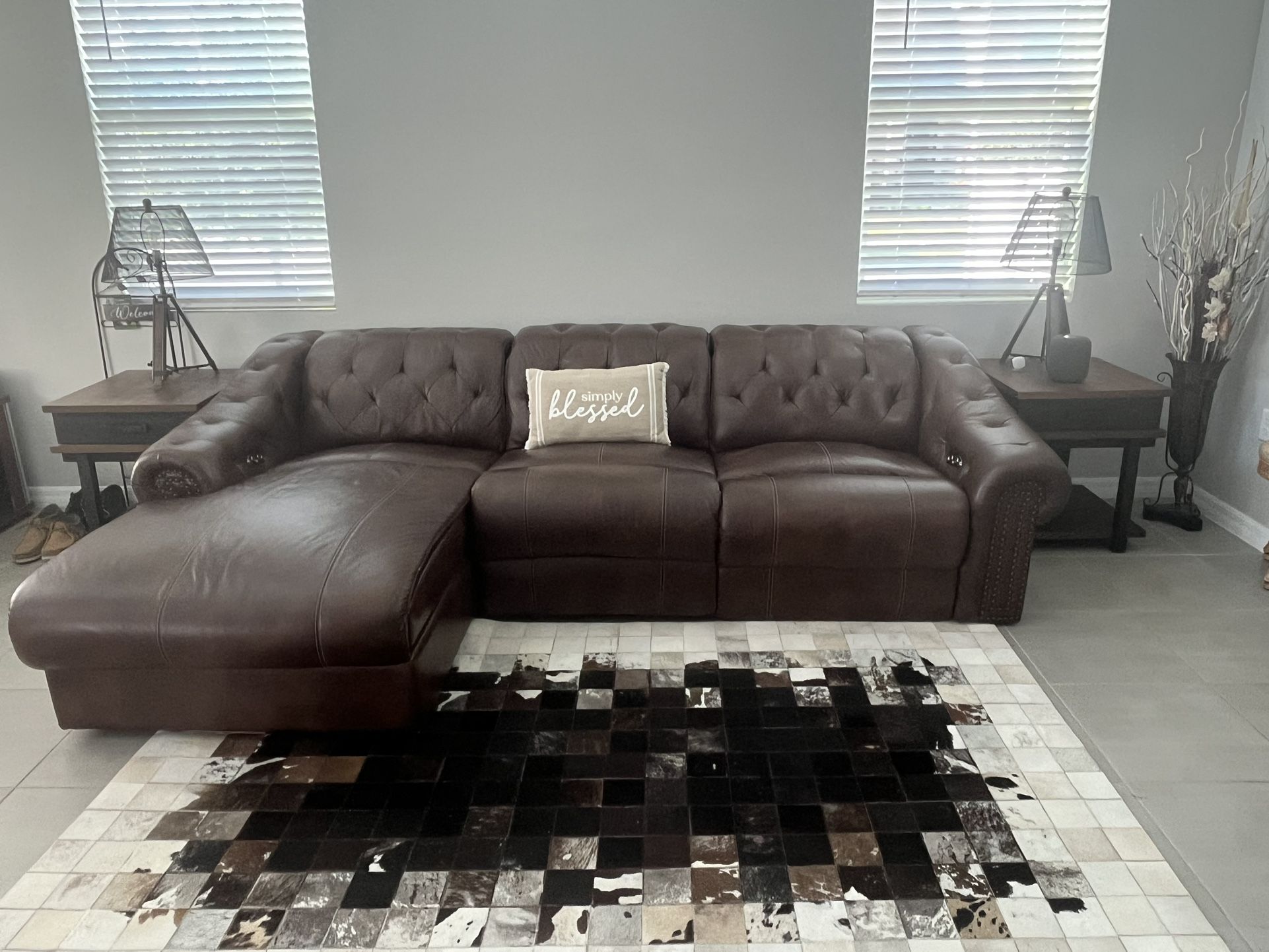 Leather Recliner With A Little Wear And Tear