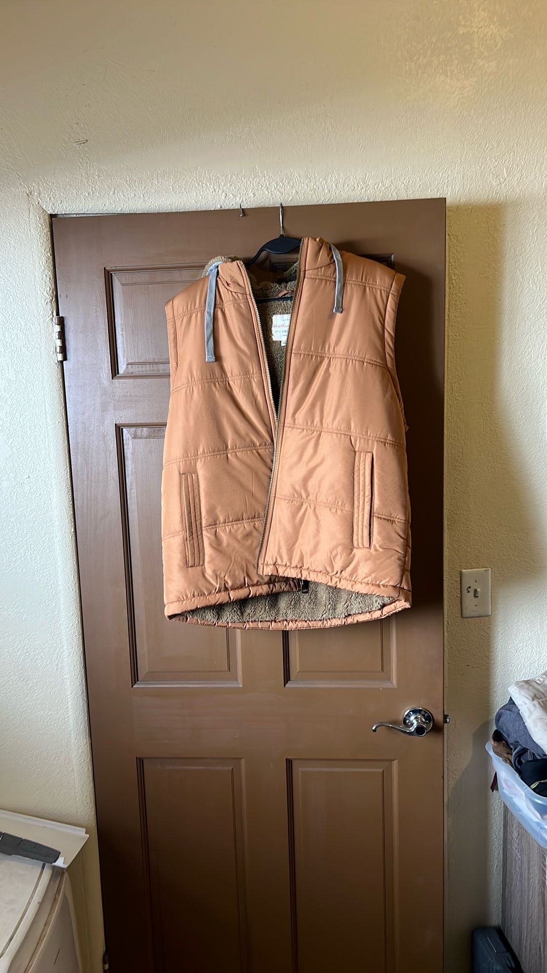 Weatherproof Puffy Vest with Fleece Hoodie