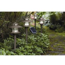 Set of 4 Solar Aluminum Lights - Bronze Finish