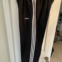 Classic Adidas striped sweatpants -black & white - Mens XL