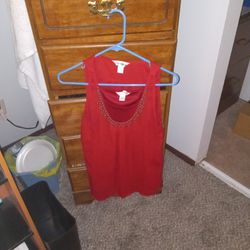 Red Women's Dress Shirt Small