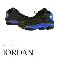 Air Jordan 13 leather high trainers Black Hyper Royal