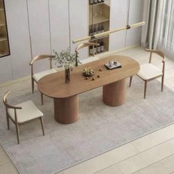 New In Box - Solid Wood Mid Century Modern Walnut Dining Table for 6-8 / 79”