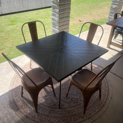 Metal Table And 4 Metal Chairs