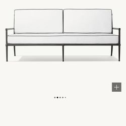 RH Outdoor Cast Aluminum Bench & Coffee Table