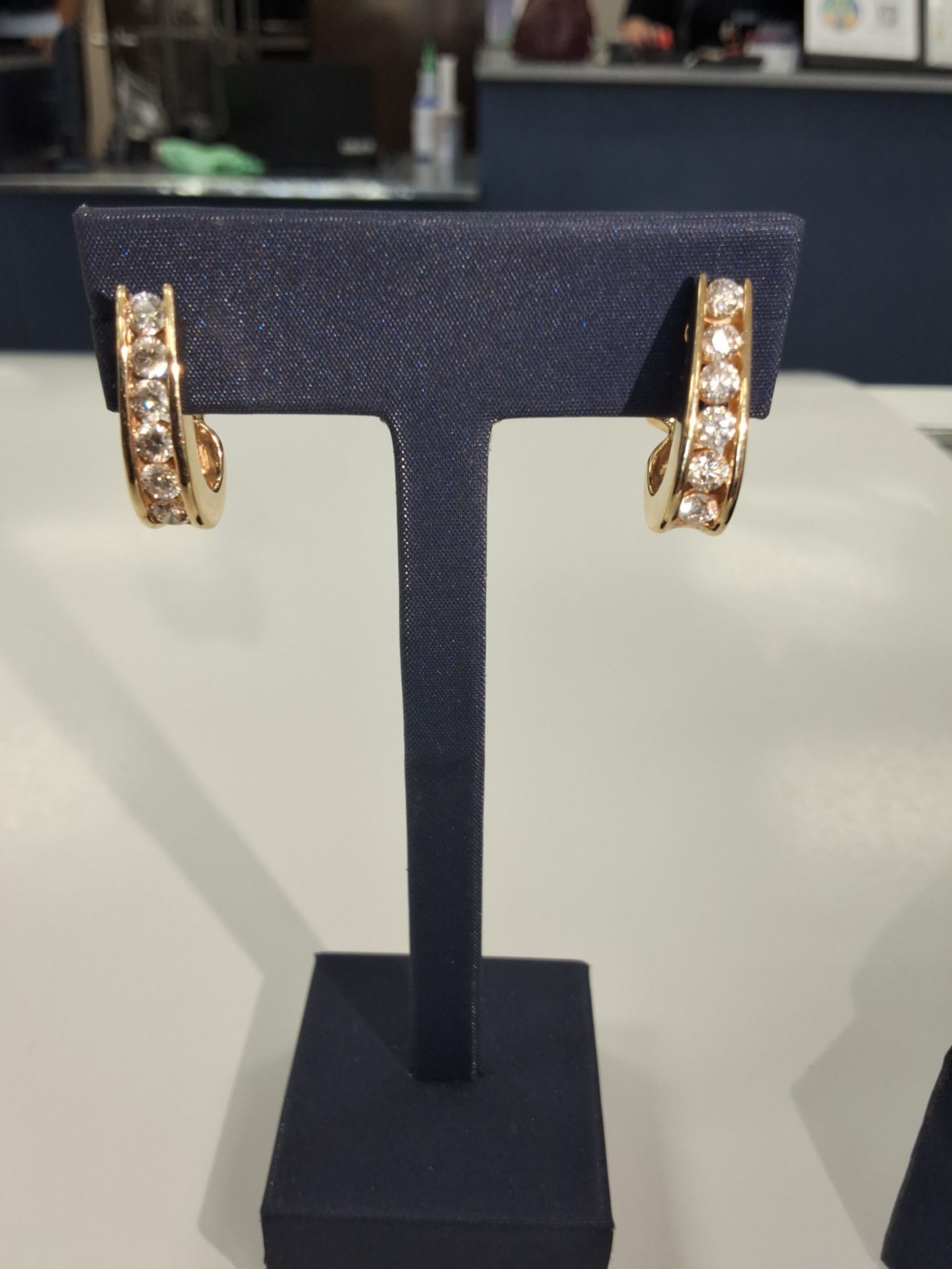 Diamond Earrings Cluster Yellow Gold 9.2 Grams 14k 1.2 Total Carat Weight