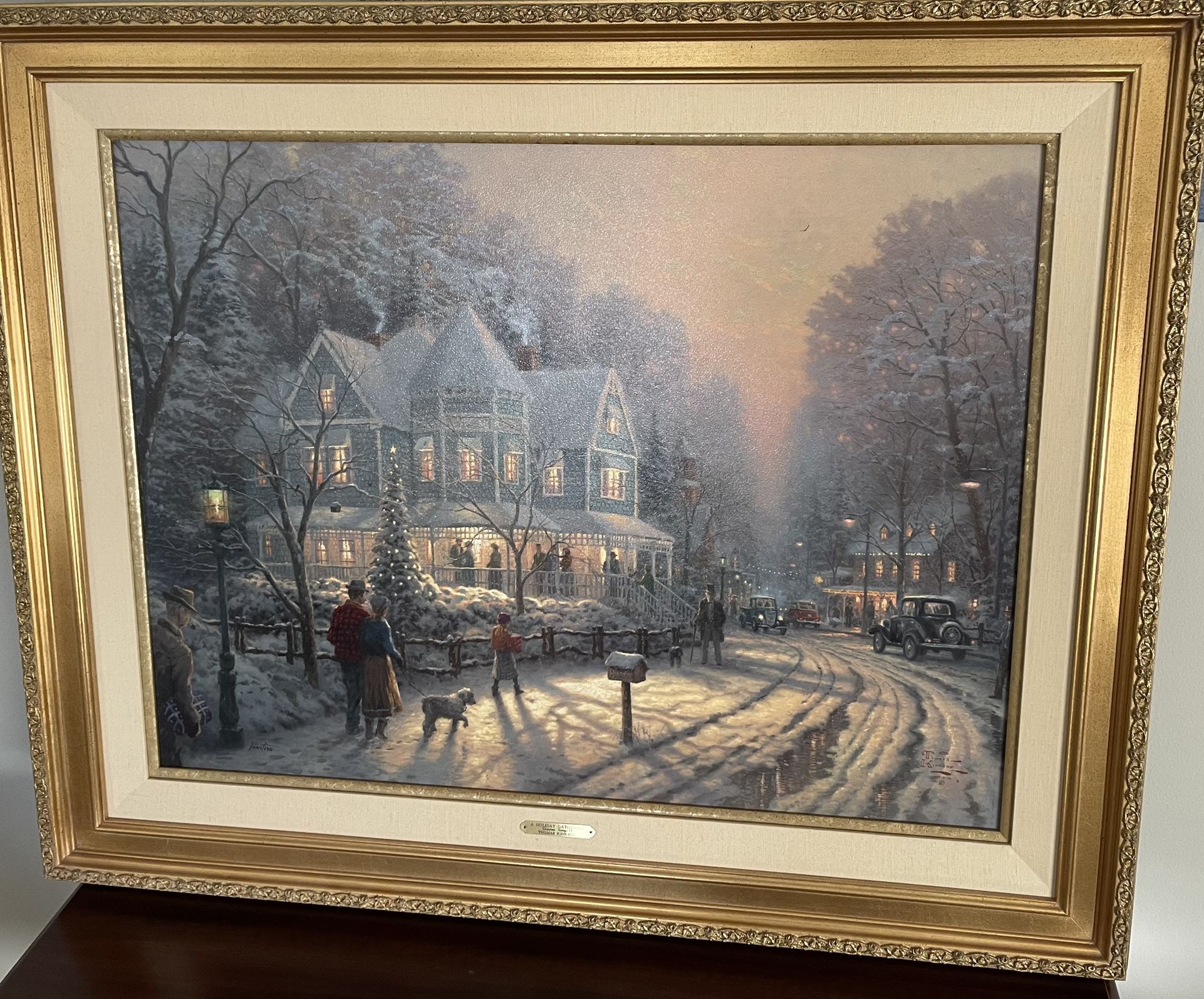 Thomas Kinkade - A Holiday Gathering- Signed Print
