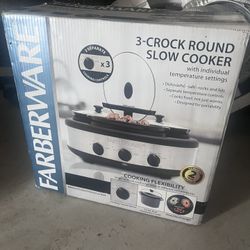 Farberware 3 Crock Round Slow Cooker