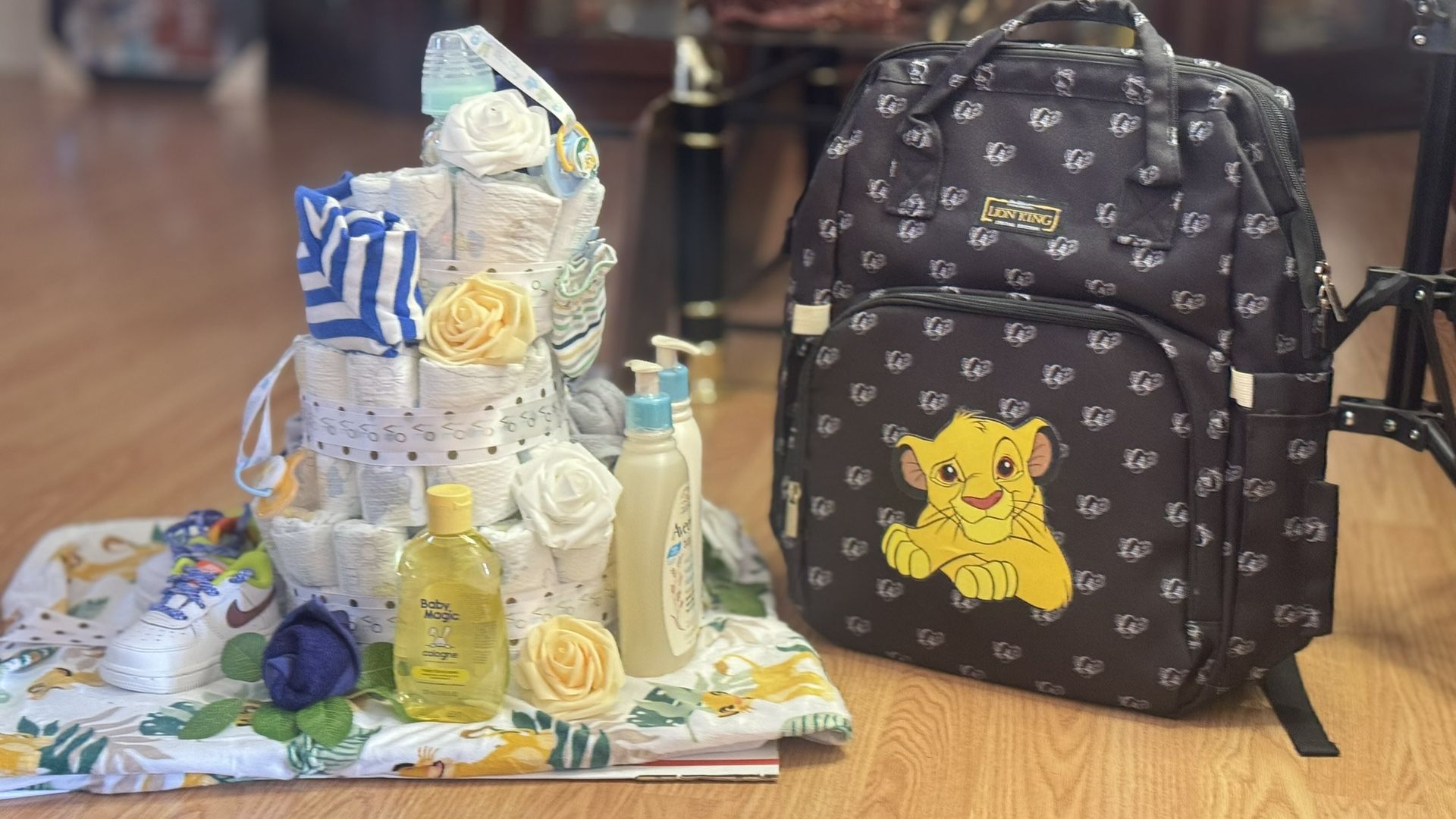 Lion king Diaper cake & backpack combo