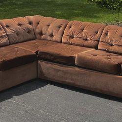 Brown Sectional Couch Set With Pull Out Bed 