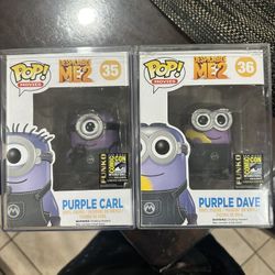 Funko Pop! Despicable Me 2 Purple Carl & Purple Dave #35 #36 SDCC 2014