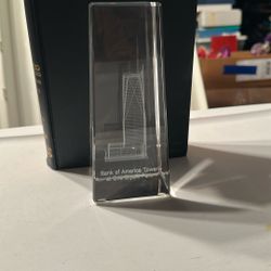 Bank of America Tower Paperweight Laser Etched Glass