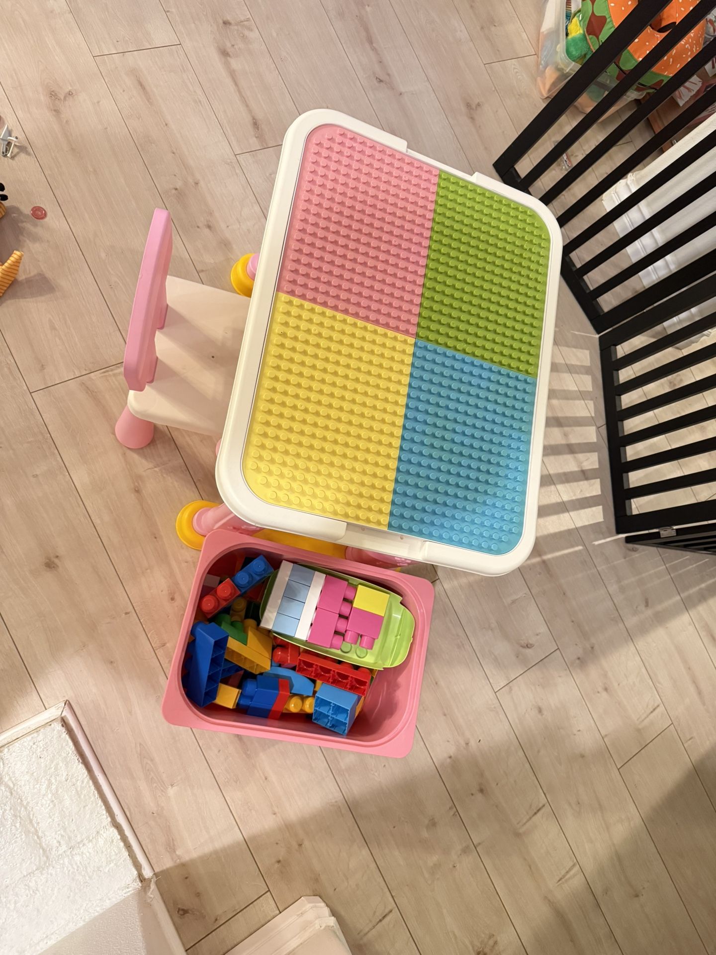 Kids Toddler Table chair Set With Building blocks Lego Elsa