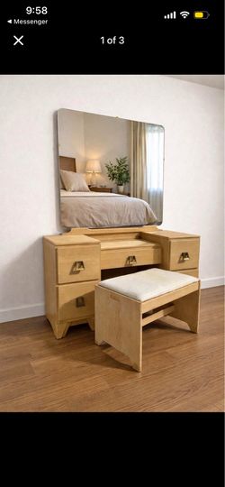 Vintage vanity with stool