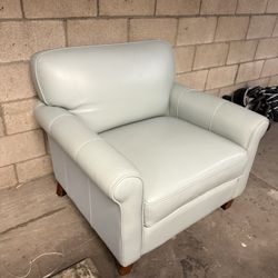 Baby Blue Leather Chair