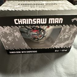 Chainsaw Man Ramen Bowl With Chopsticks 
