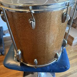 Vintage 1962 Slingerland Gold Medal Sparkle 16x16 Floor Tom, 8 Lug, Original