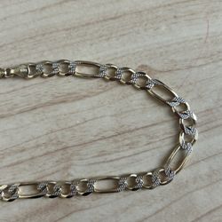 Figaro Style Bracelet 14k Gold Solid 15.5 Grams