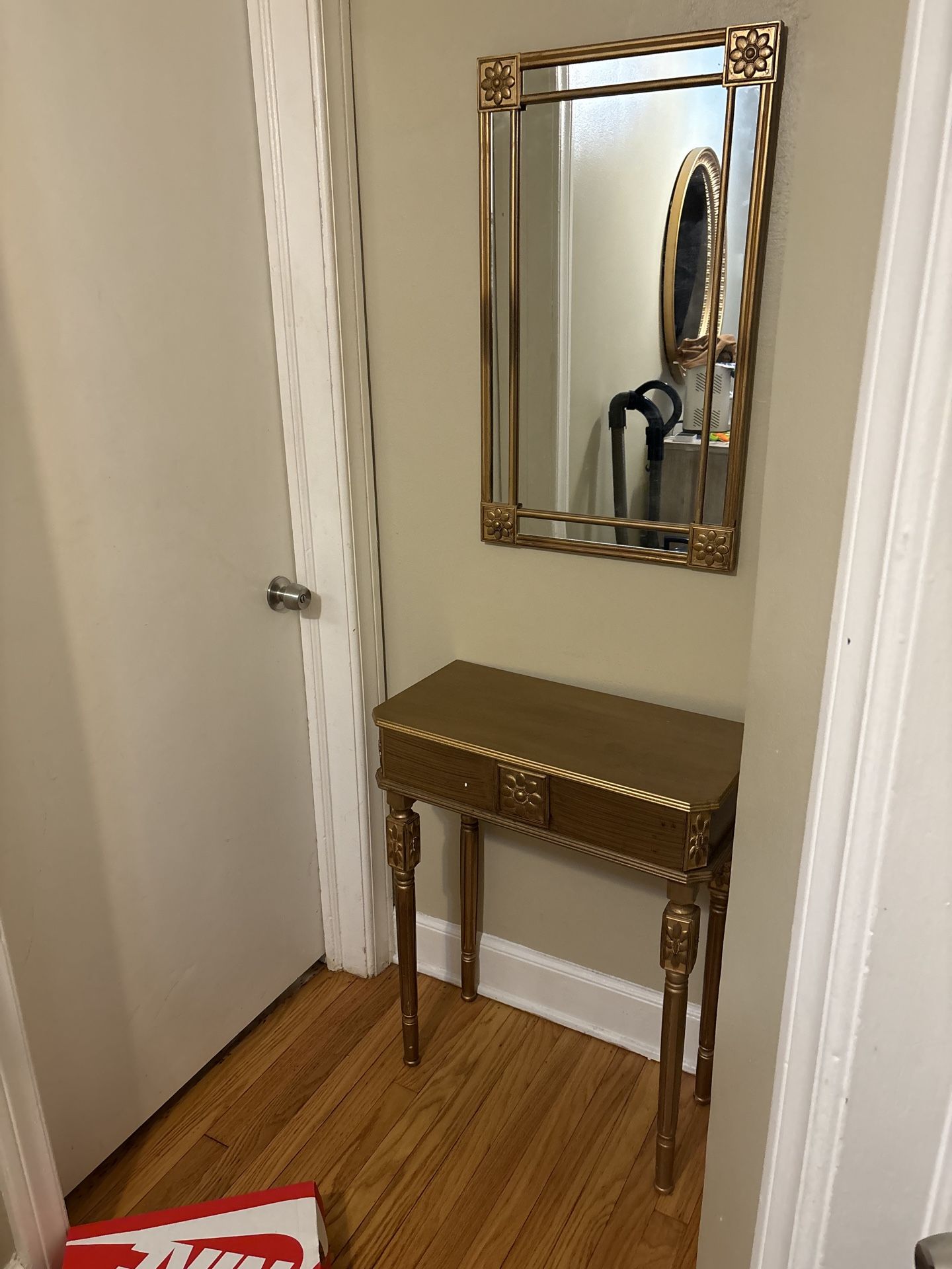 Hallway table with mirror