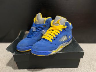 Air Jordan 5 Retro Laney Blue Yellow Sneakers