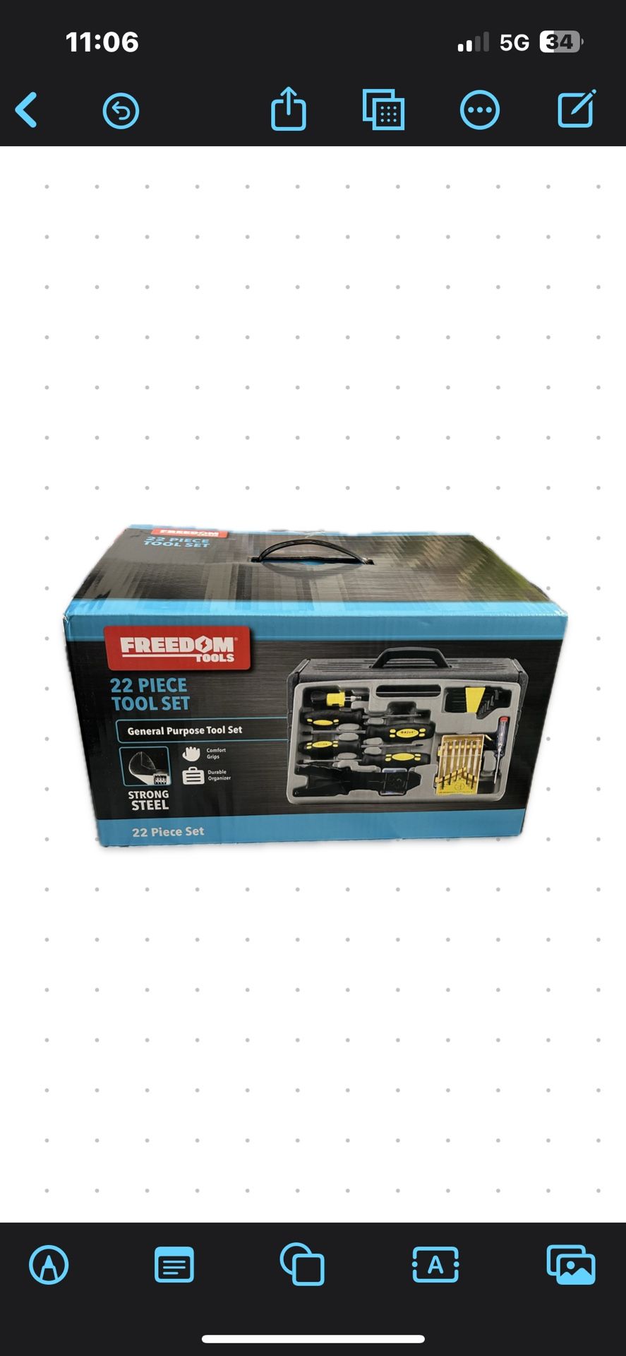 TOOL BOX With 22-Piece Set Included. (MORE SETS SOLD SEPARATELY TO COMPLETE)