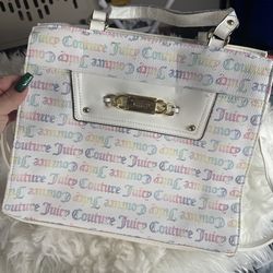 Juicy Couture White Multi Off The Chain Tote Women Handbag and matching wallet