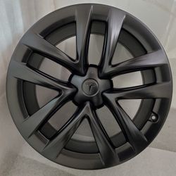 Set 4 Original Tesla Plaid 21" Model S Black OEM Wheels Rims 