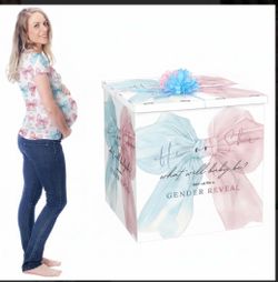 Gender Reveal Balloon Box with Bow Decor