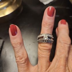 Diamond Solitaire And Diamond Ring Guard