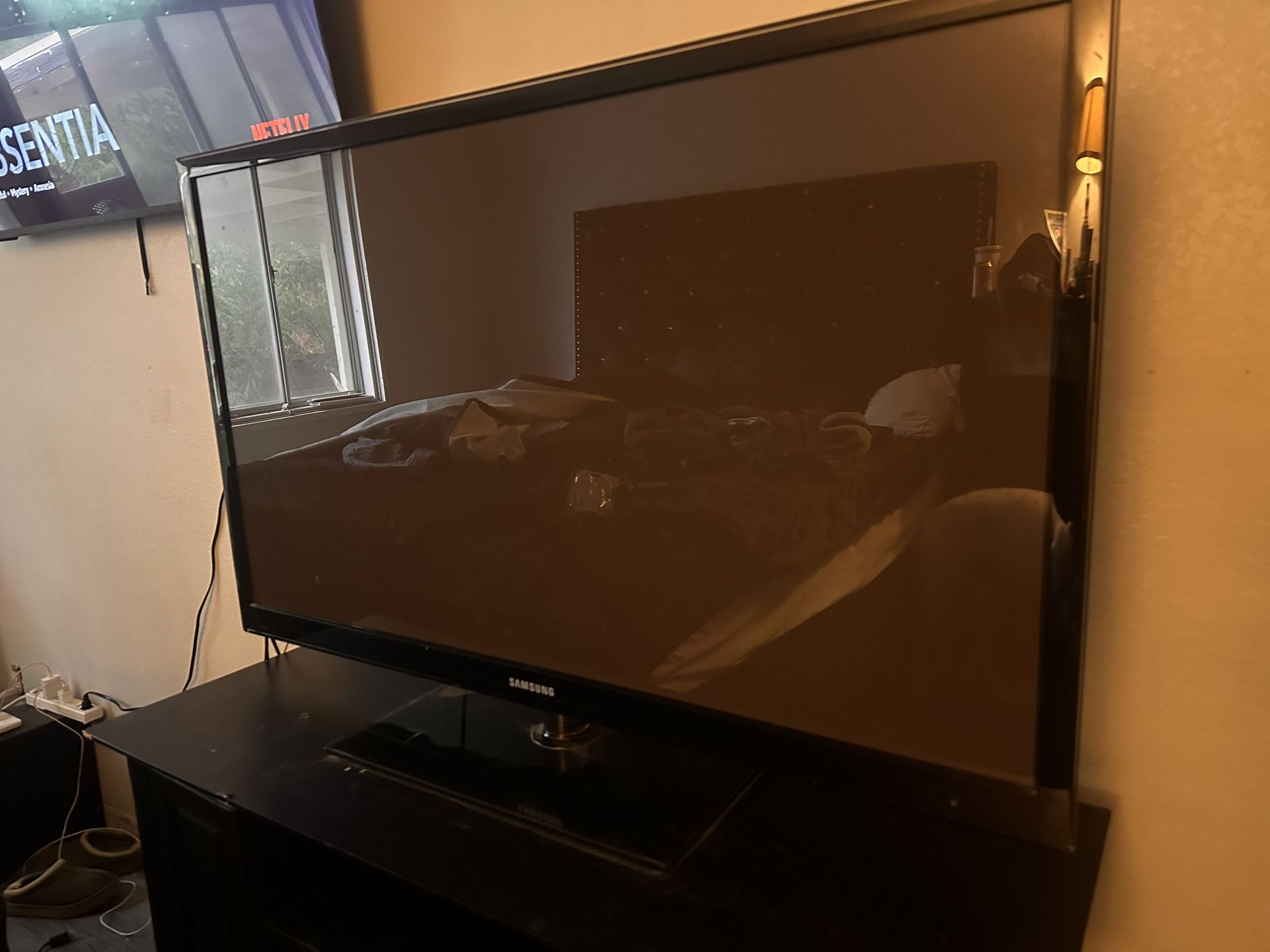 Samsung 50” TV With TV Stand And ROKU