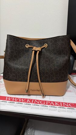 Calvin Klein Drawstring Camille Crossbody Handbag Brown/camel