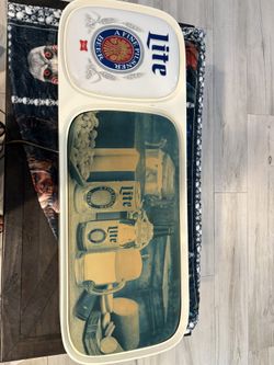 VINTAGE BAR 1978 LARGE 49" X 18" X 4" MILLER LITE BEER LIGHT UP WALL SIGN