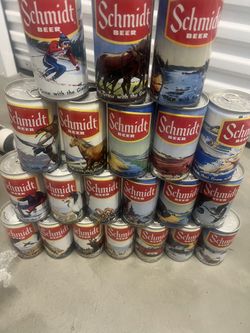 Complete Set of 21 Schmidt Wildlife Scene C/S Pull Tab Beer Cans 