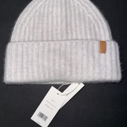 VINCE men’s Wool-Cashmere Shaker-Stitch Hat beanie, Color  Gray New NWT $145