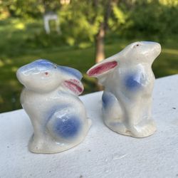 1950S Small Bunny, Rabbit, Salt, Pepper Shakers
