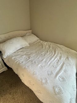 Full size bed with frame and headboard