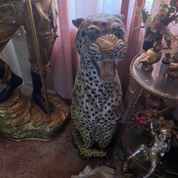 Leopard Statue Pair $$$ Make Me An Offer$$$