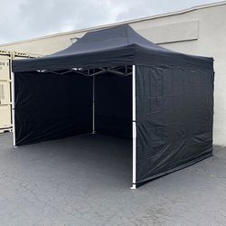 (Brand New) $180 Heavy Duty EZ Popup Canopy 10x15’ with (3 Sidewalls) Outdoor Gazebo, Carry Bag (2 Colors)