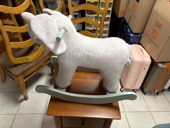 Pink Elephant Critter Plush Nursery Rocker