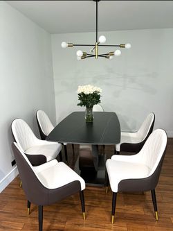 7-Piece Natural Stone Dining Set