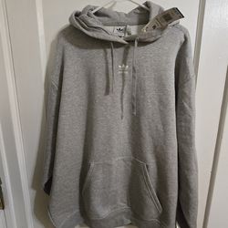 New Men's Adidas Trefoil Gray Hoodie Medium