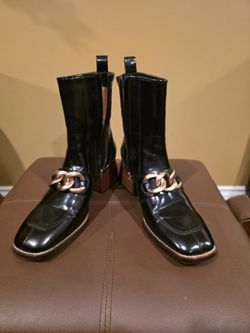 Steve Madden Chelsea Boots – Black – Chain Detail – Women’s [10]