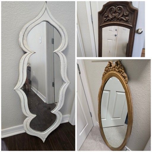 Vintage Antique Tall Dressing Wall Mirrors 145 EACH 