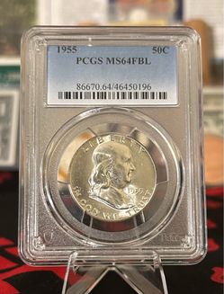 1955 Franklin Half Dollar PCGS MS64FBL
